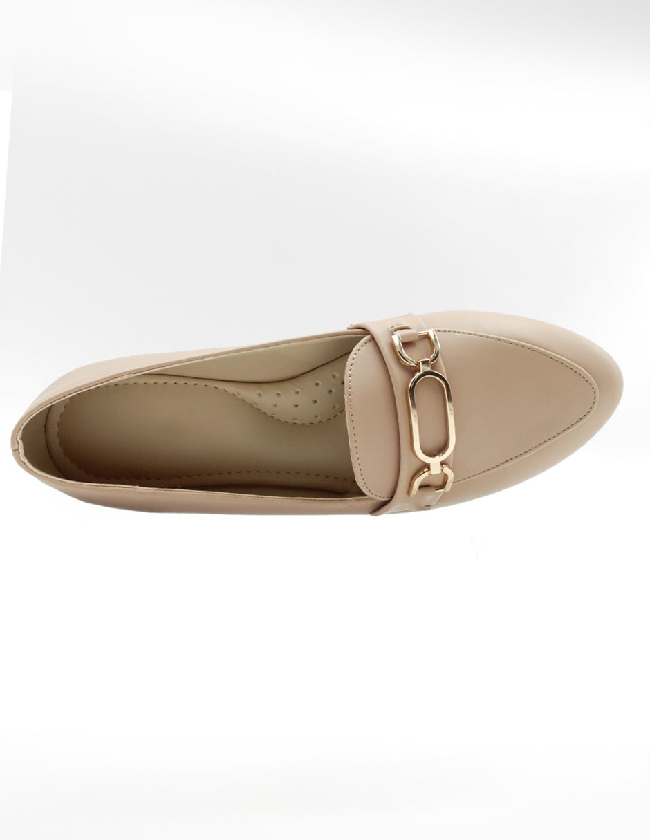 Mocasines en Piel vegana - Beige