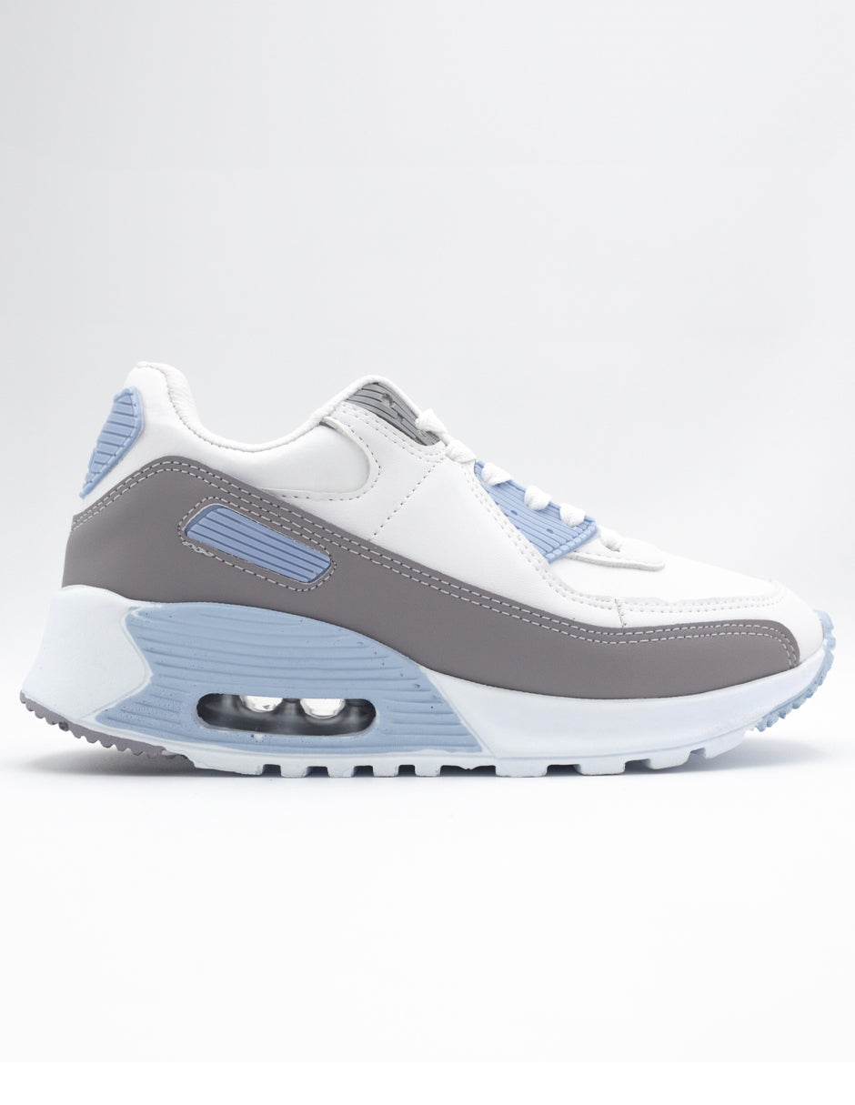 Tenis tipo deportivo   HIGH LINE en Piel Vegana  - Blanco