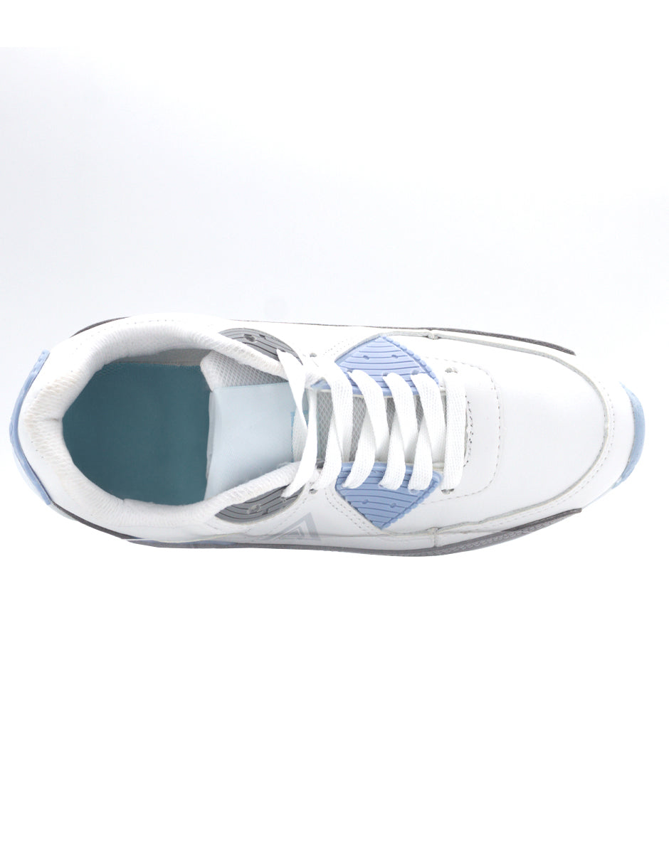 Tenis tipo deportivo   HIGH LINE en Piel Vegana  - Blanco