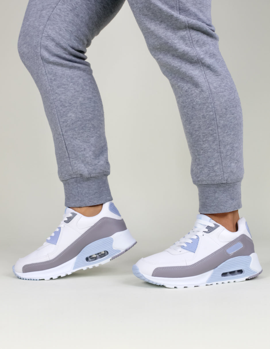 Tenis tipo deportivo   HIGH LINE en Piel Vegana  - Blanco