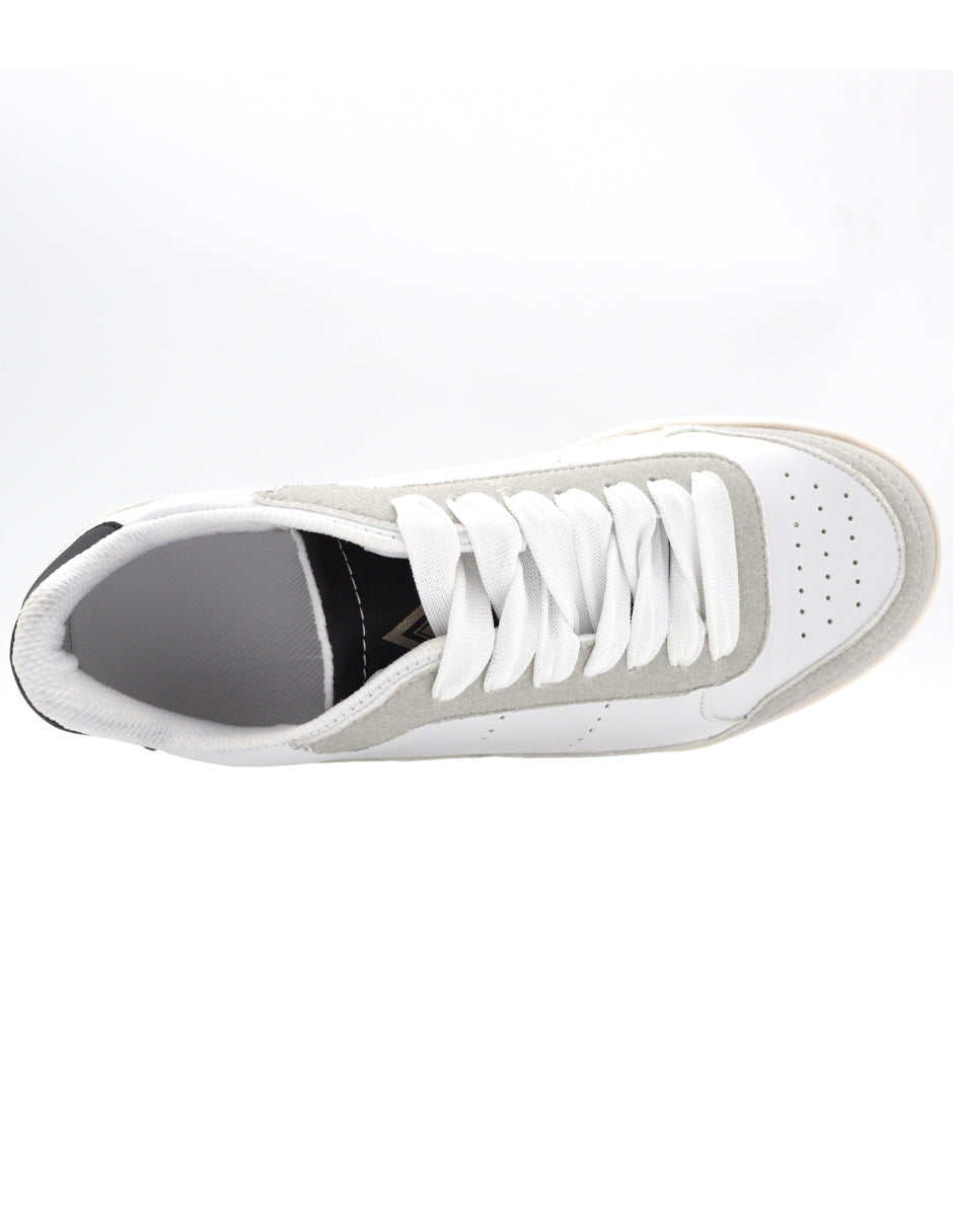 Tenis con cordones  HIGH LINE en Piel Vegana  - Blanco