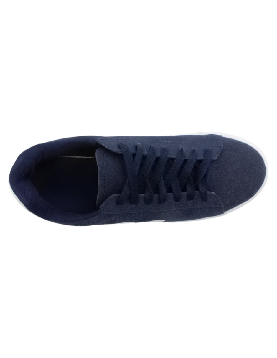 Tenis con cordones HIGH LINE en Gamuza sintética - Negro