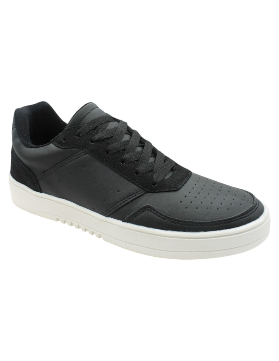 Tenis con cordones Exterior Piel vegana Color Negro Para Hombre De RBCOLLECTION