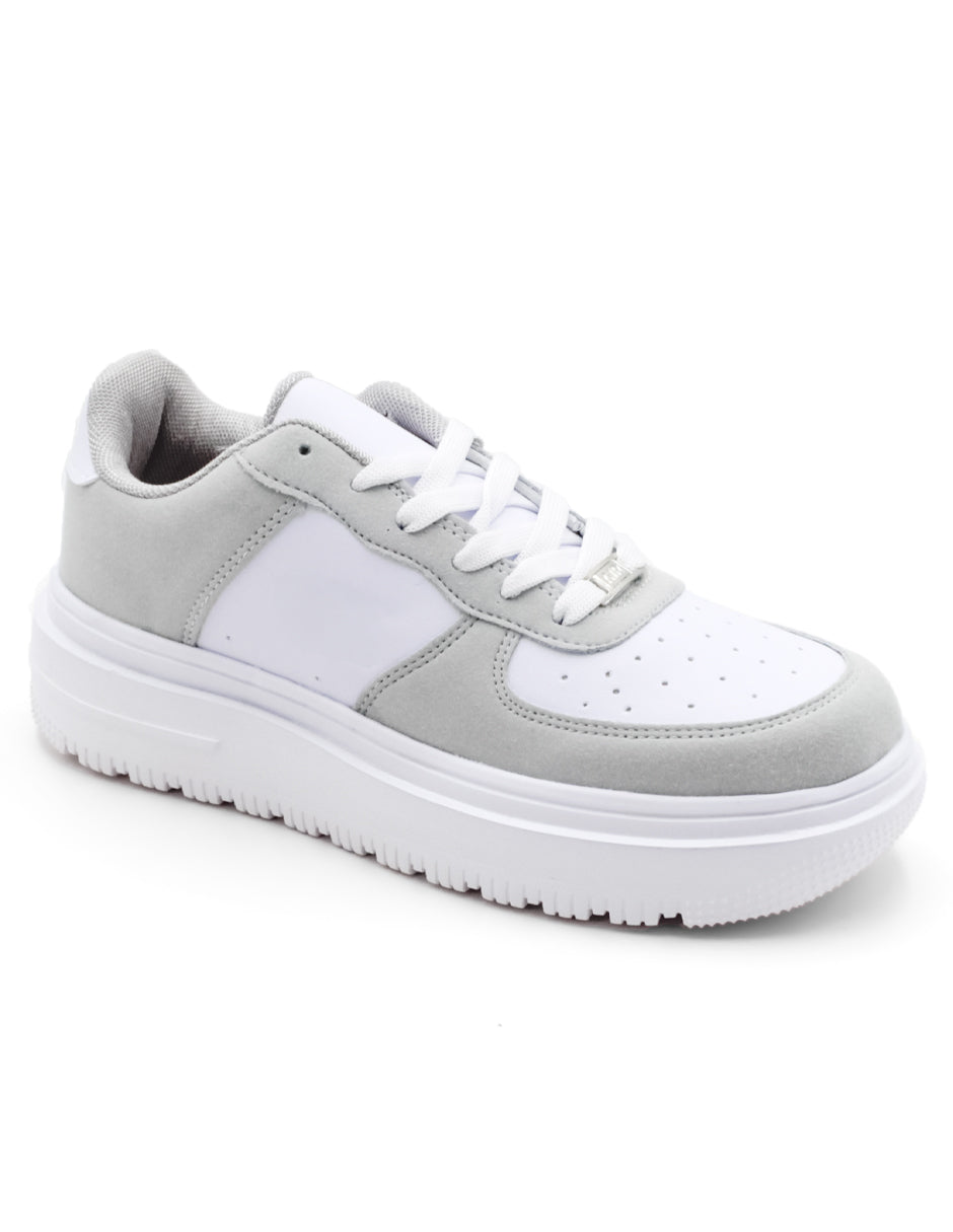 Tenis con Cordones  M&K en Piel Vegana  - Blanco