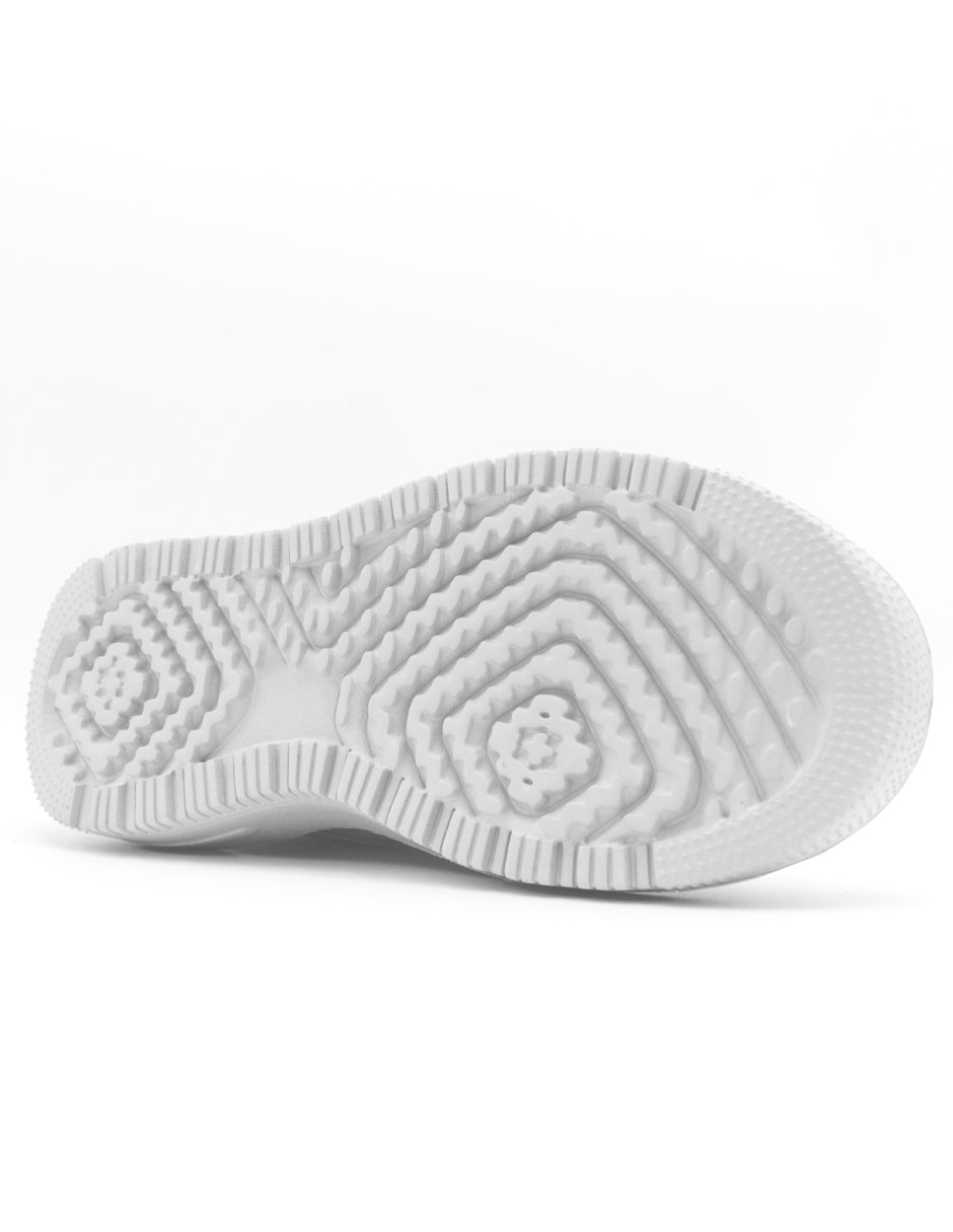 Tenis con cordones  M&K en Piel Vegana  - Blanco