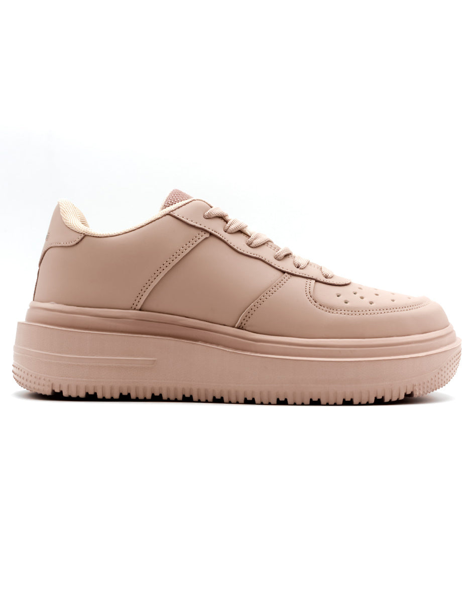 Tenis con cordones  M&K en Piel Vegana  - Rosa