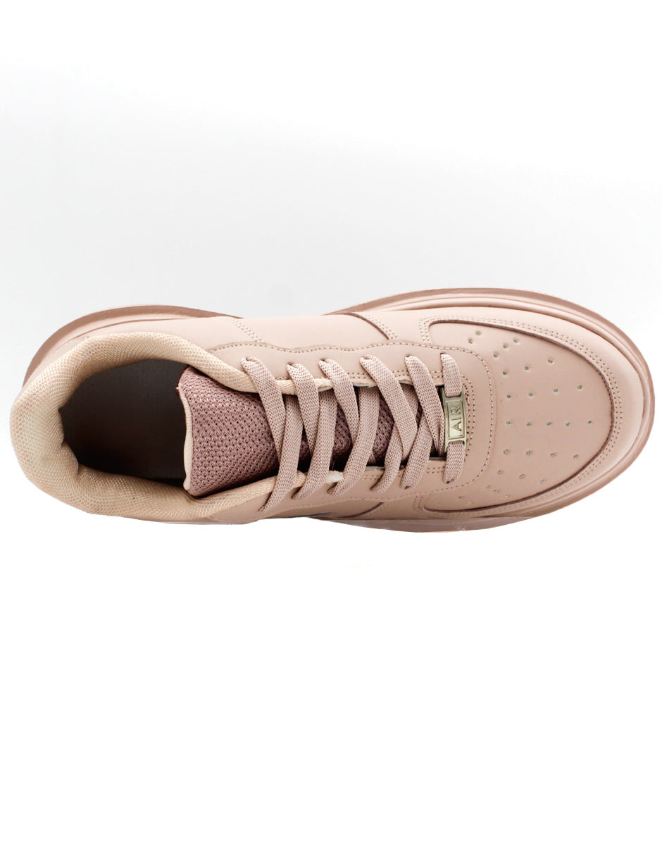 Tenis con cordones  M&K en Piel Vegana  - Rosa