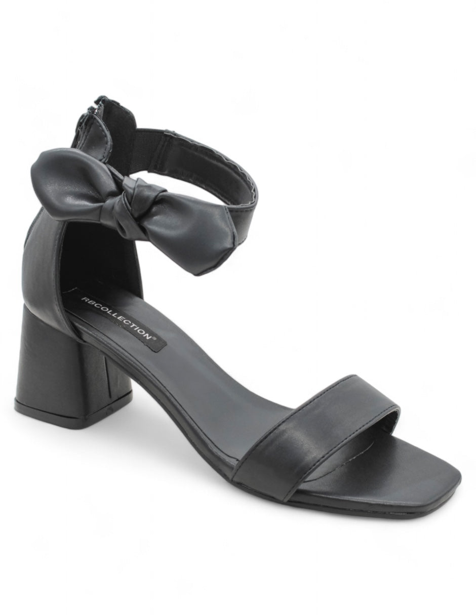 Sandalia con tacón Exterior Piel vegana Color Negro Para Mujer De RBCOLLECTION