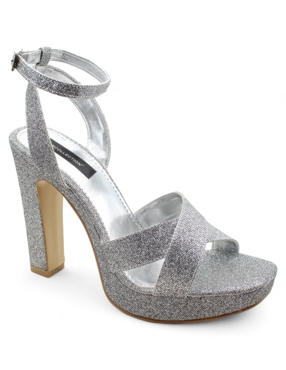 Sandalia con tacón Exterior Sintético Color Gris Para Mujer De RBCOLLECTION