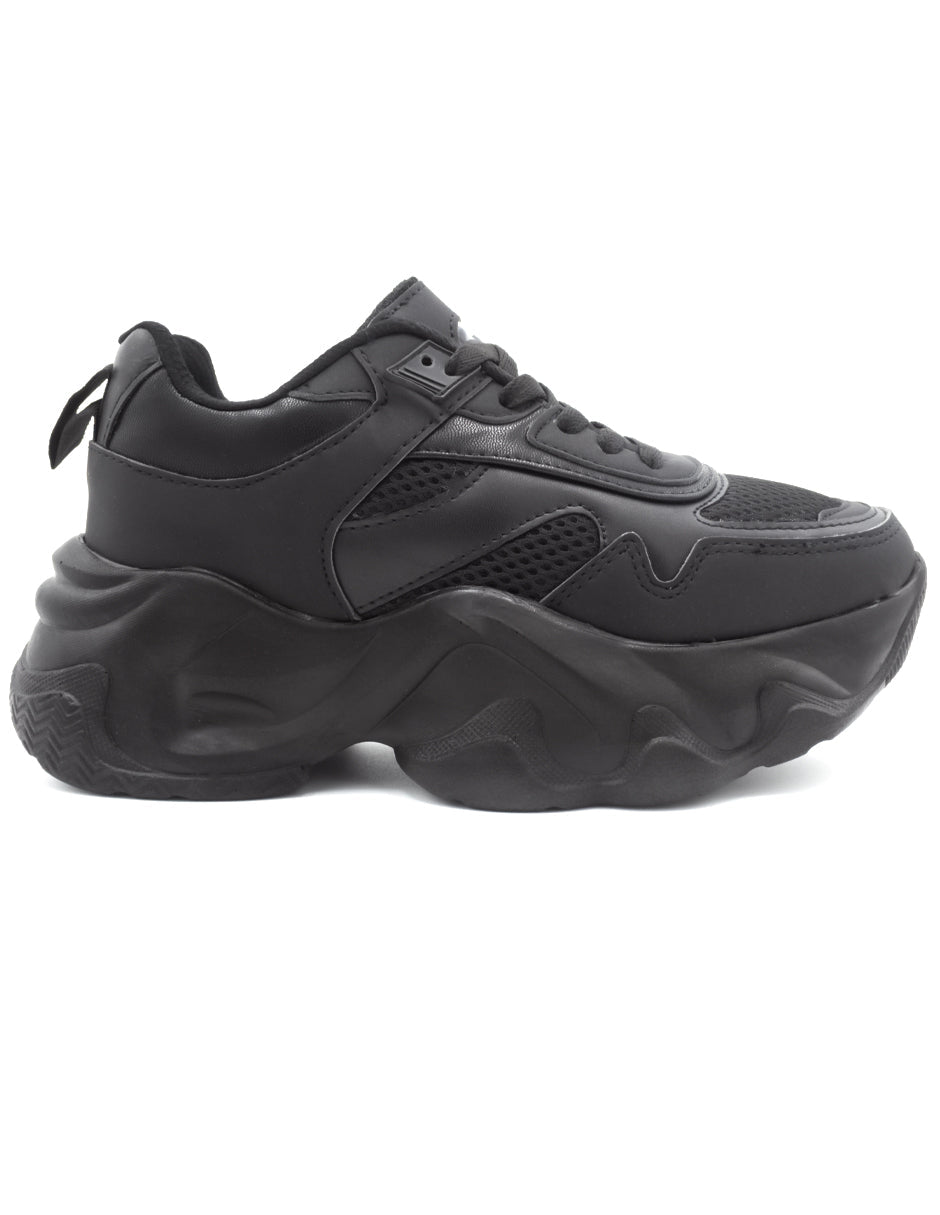 Tenis tipo deportivo   XOXO en Piel Vegana  - Negro