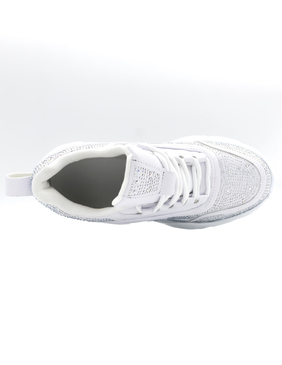 Tenis tipo deportivo   Girly en Piel Vegana  - Blanco