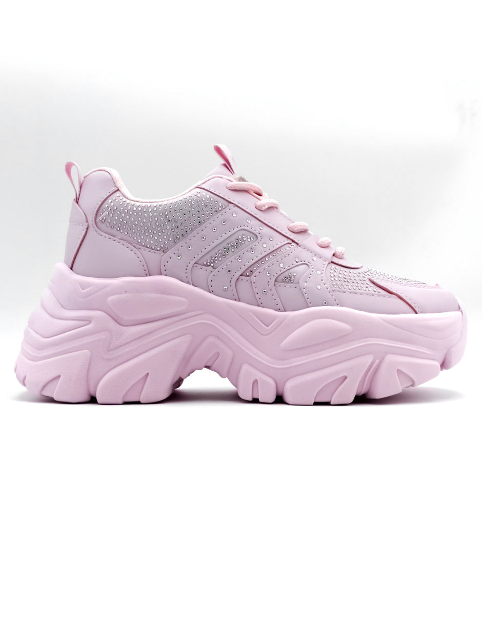 Tenis tipo deportivo   Girly en Piel Vegana  - Rosa