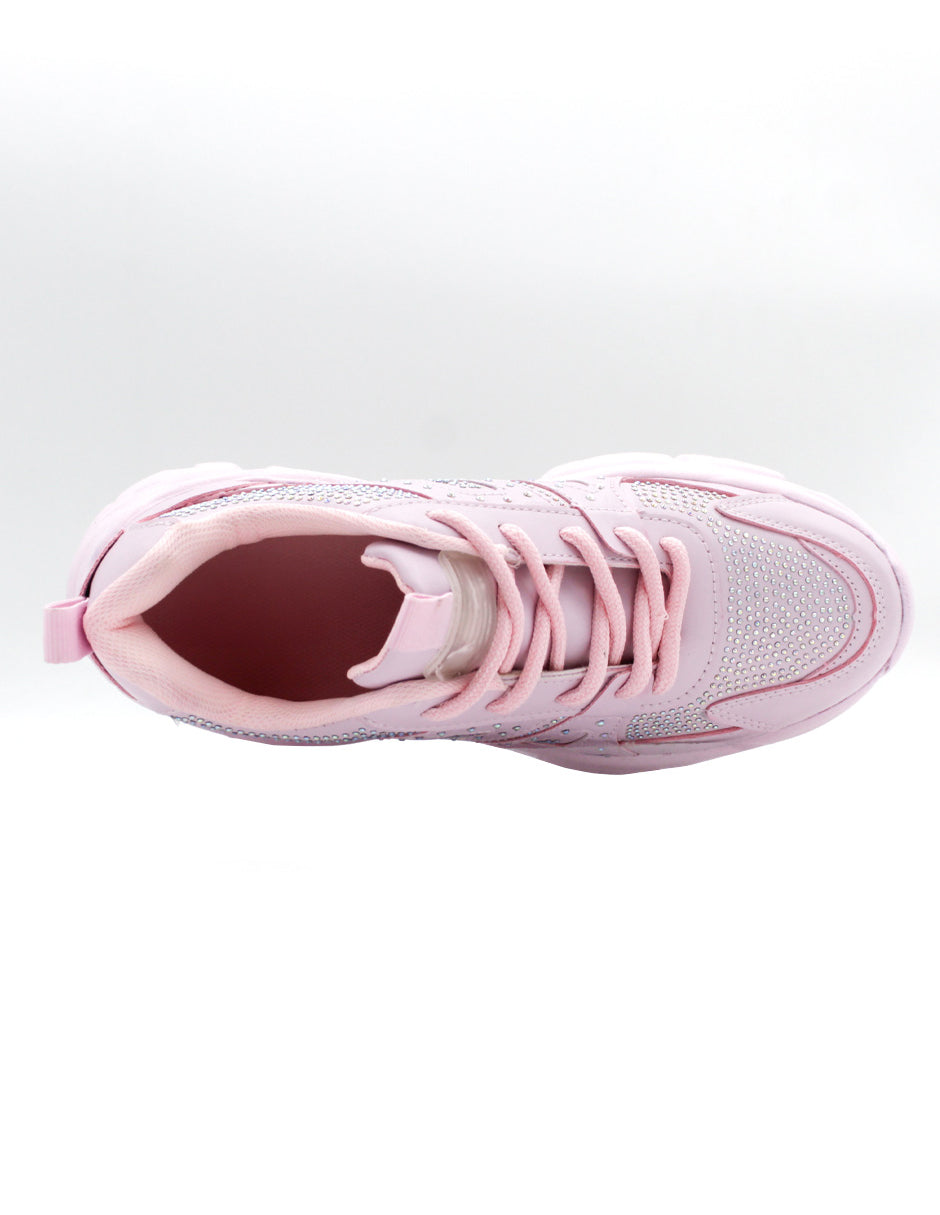 Tenis tipo deportivo   Girly en Piel Vegana  - Rosa