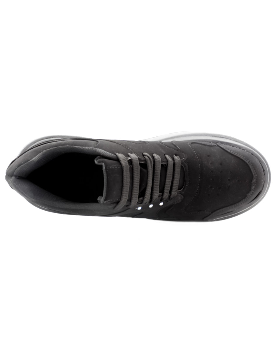 Tenis con cordones  S&C en Piel Vegana  - Negro