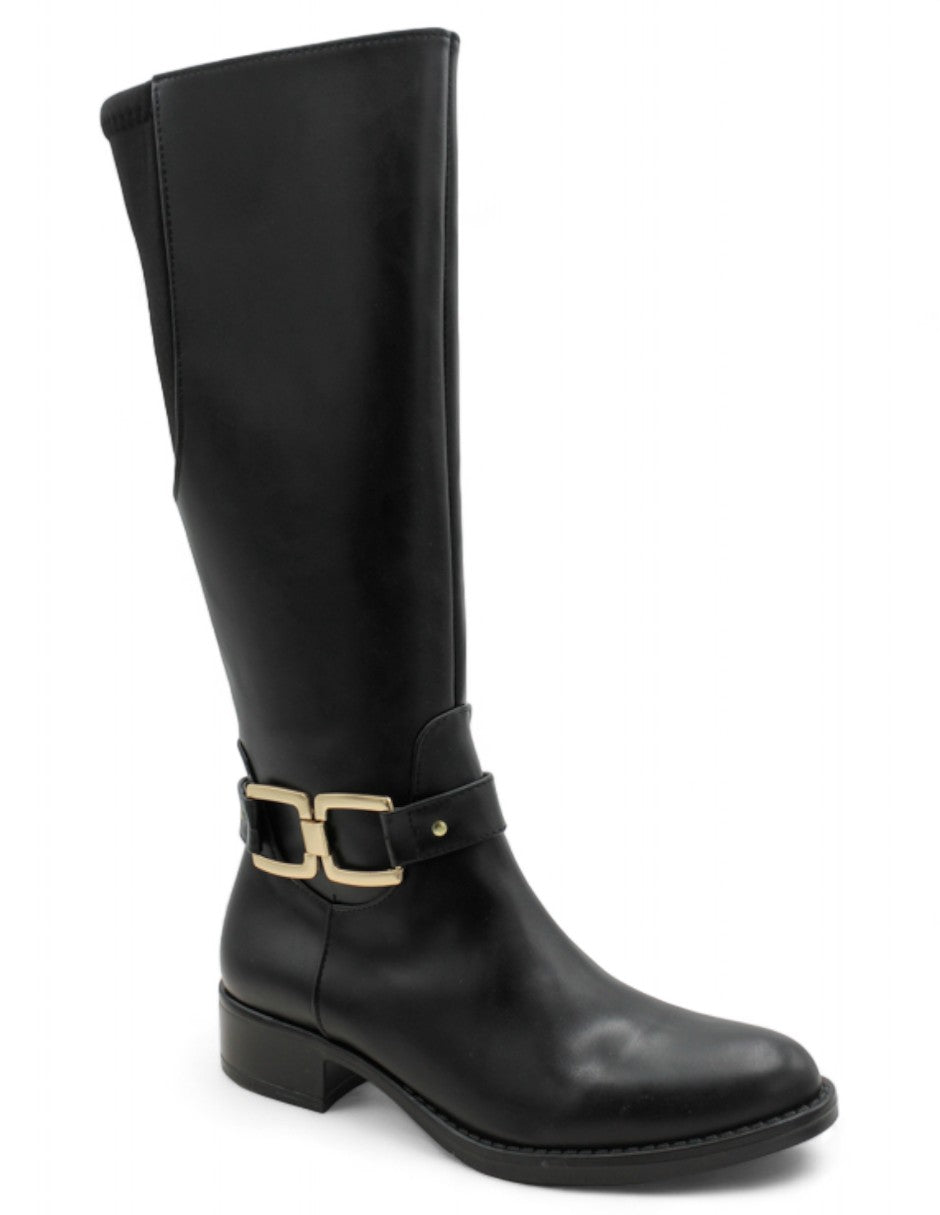 Botas Altas Exterior Piel vegana Color Negro Para Mujer De RBCOLLECTION