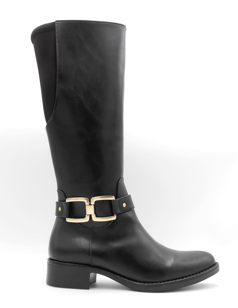 Botas Altas Hillié en Piel vegana – Negro
