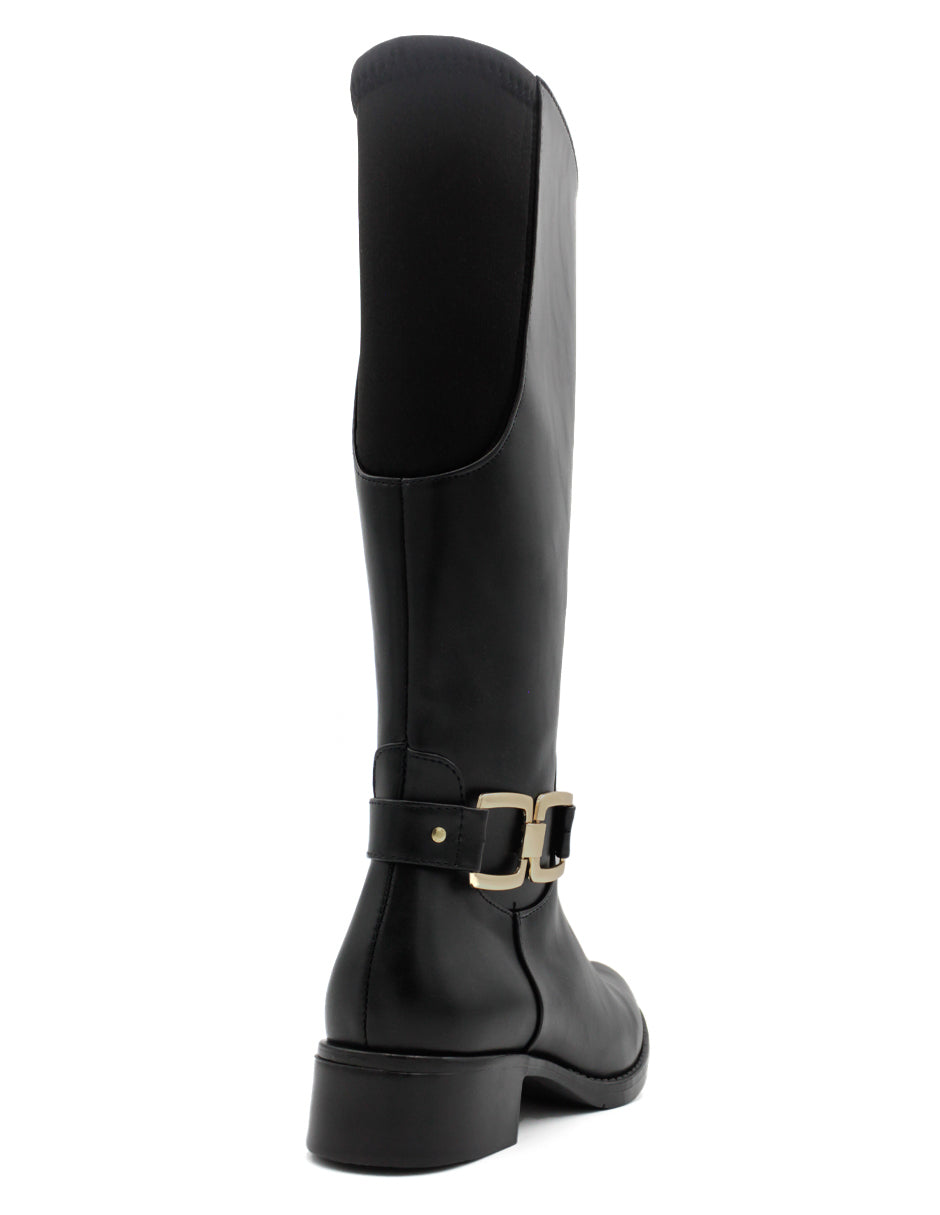 Botas Altas Hillié en Piel vegana – Negro