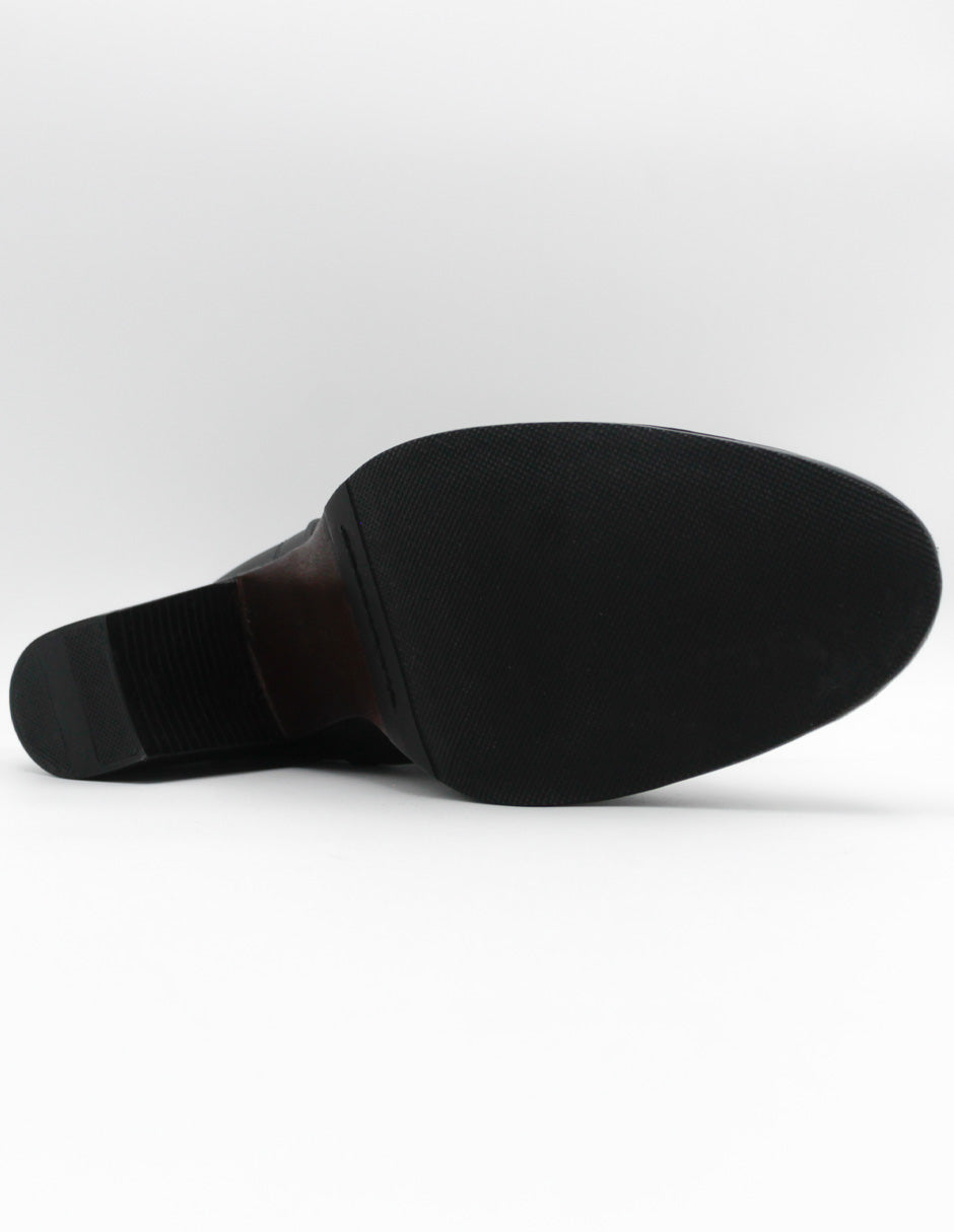 Botín con Tacón  en Piel Vegana - Negro