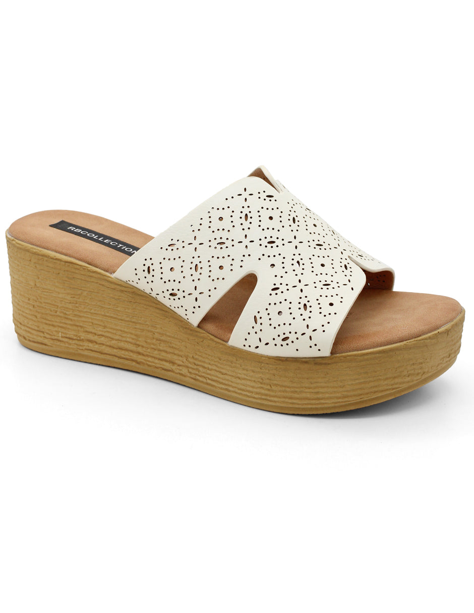 Sandalias con plataforma Exterior Piel vegana Color Blanco Para Mujer De RBCOLLECTION