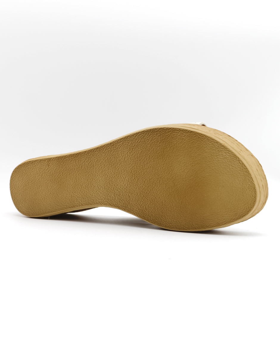 Sandalias con plataforma  en Piel vegana – Blanco