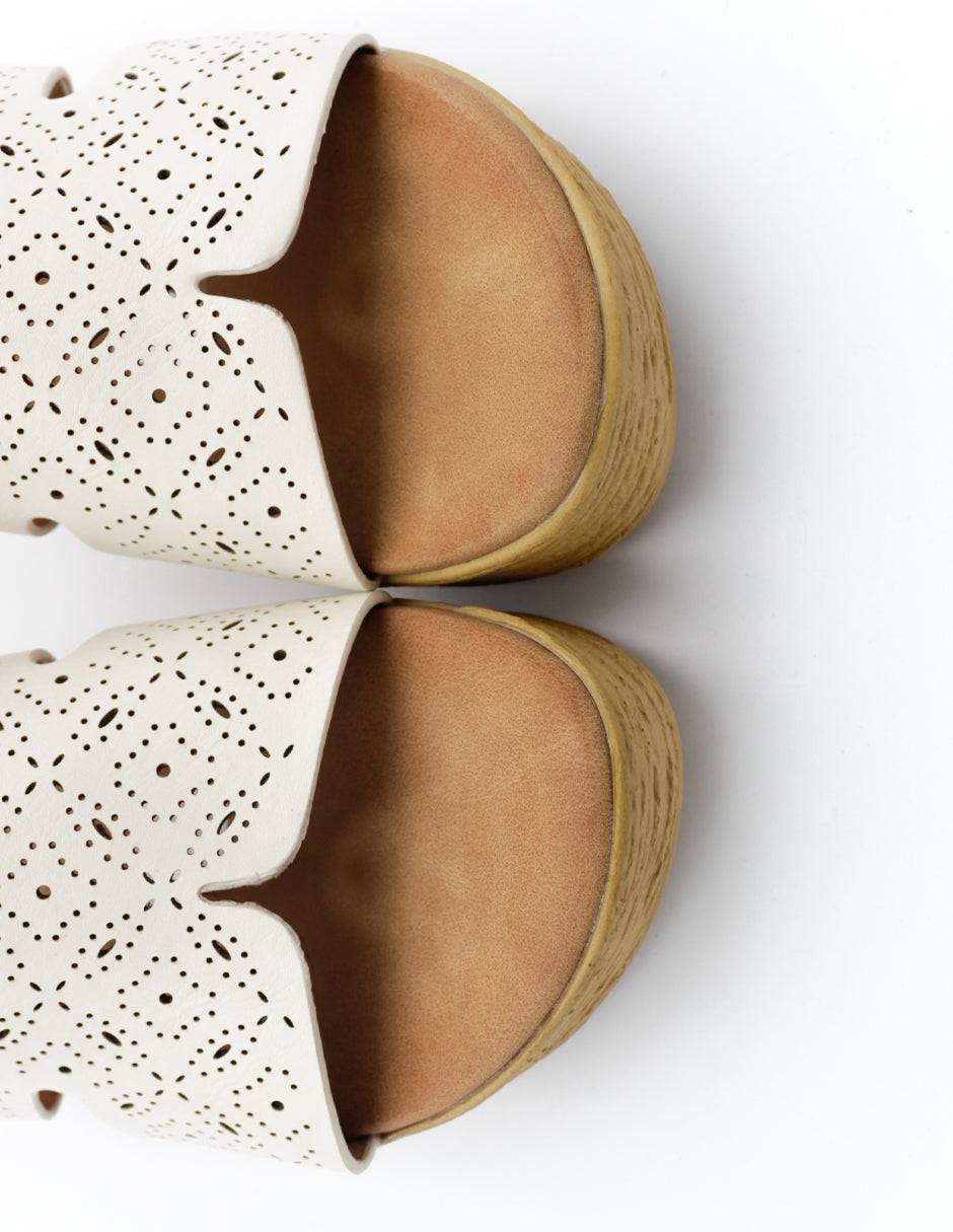 Sandalias con plataforma  en Piel vegana – Blanco