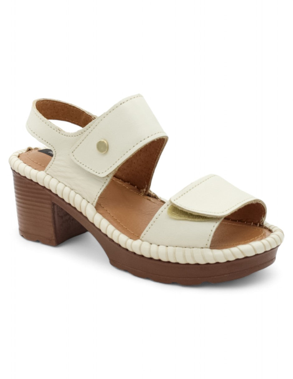 Sandalia con tacón Exterior Piel Color Blanco Para Mujer De RBCOLLECTION