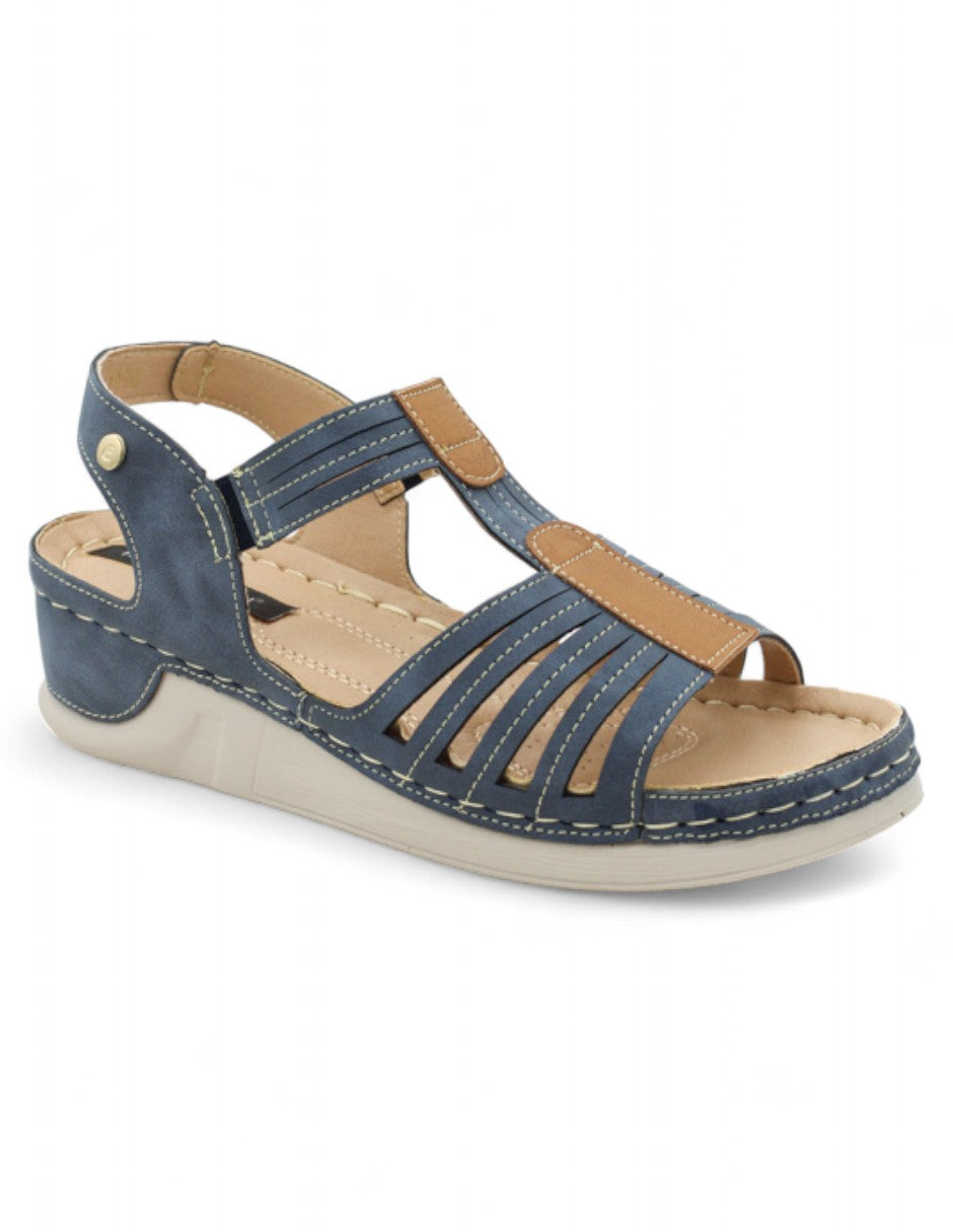 Sandalias con plataforma Exterior Piel vegana Color Azul Para Mujer De RBCOLLECTION