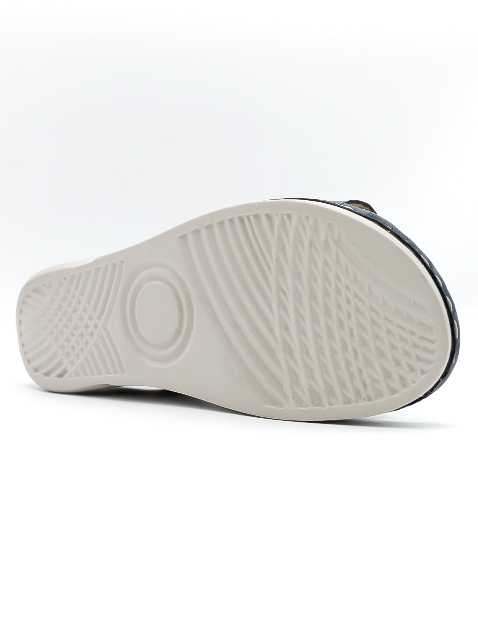 Sandalias con plataforma Hand made en Piel vegana – Azul