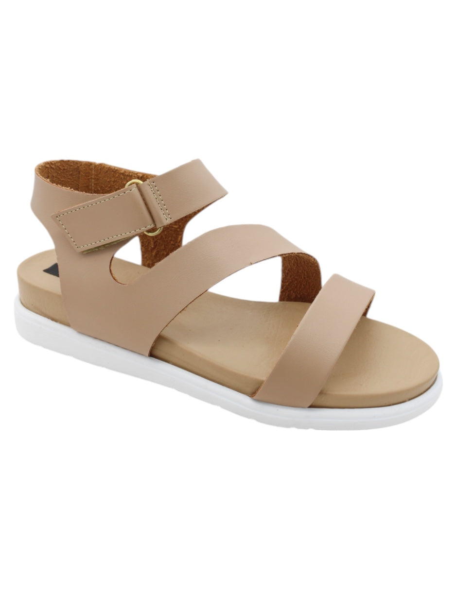 Sandalias de piso Exterior Piel Vegana Color Beige  Para Mujer De RBCOLLECTION