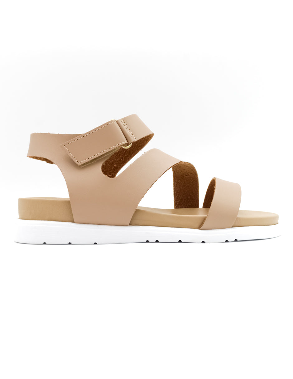 Sandalias de piso  en Piel Vegana - Beige