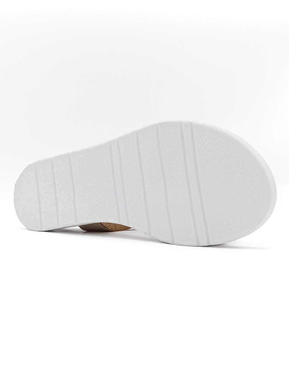 Sandalias de piso  en Piel Vegana - Beige