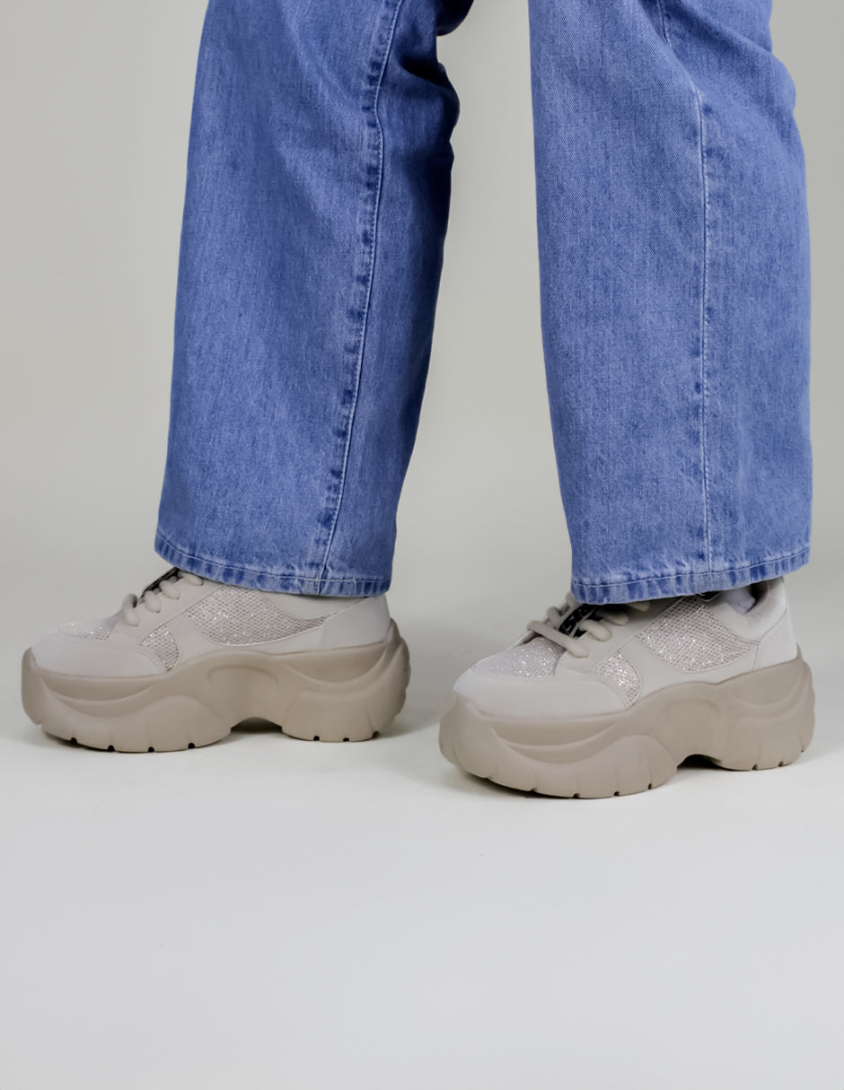 Tenis tipo deportivo   Take en Piel Vegana  - Beige