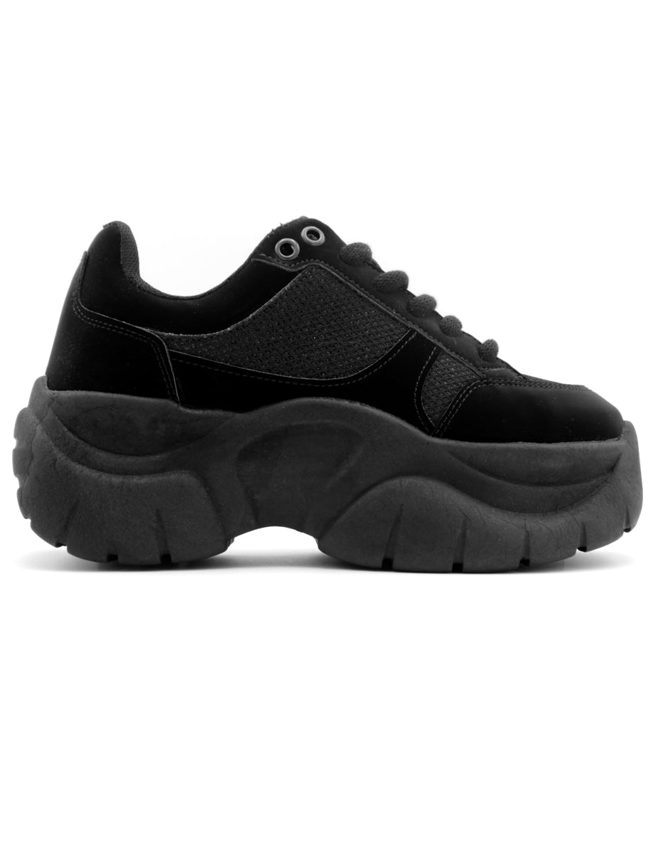 Tenis tipo deportivo   Take en Piel Vegana  - Negro