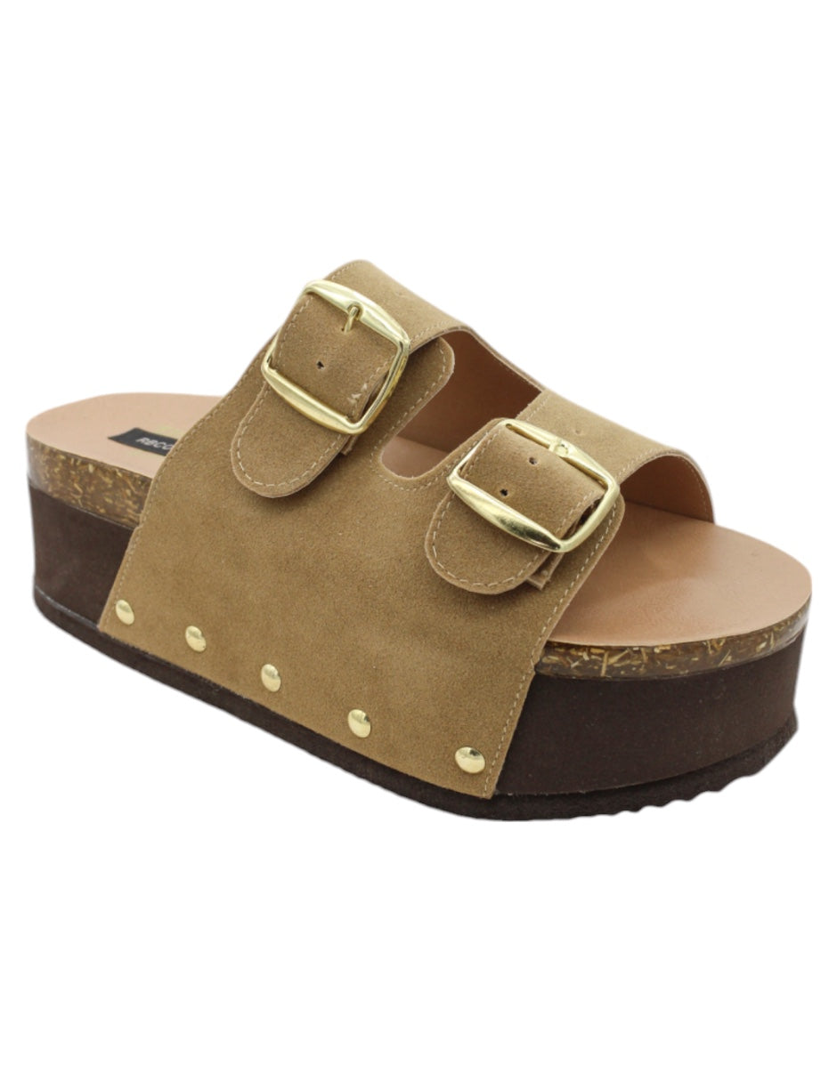 Sandalias con plataforma Exterior Gamuza sintética Color Café Para Mujer De RBCOLLECTION