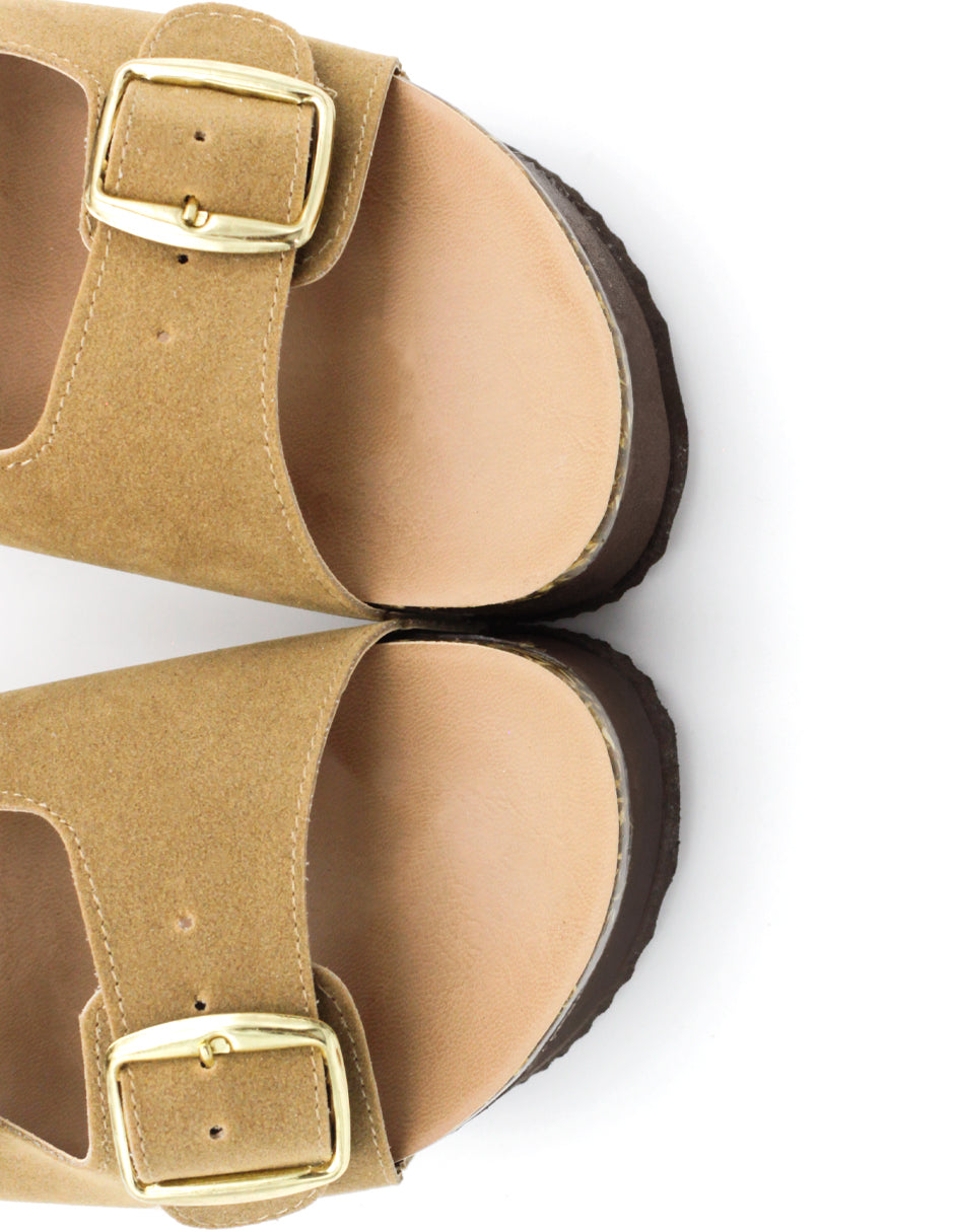 Sandalias con plataforma BIRTE en Gamuza sintética - Café