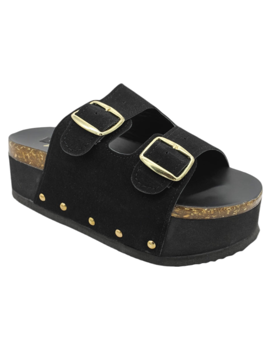 Sandalias con plataforma Exterior Gamuza sintética Color Negro Para Mujer De RBCOLLECTION