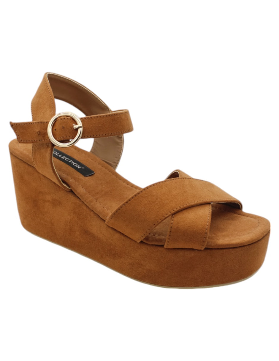 Sandalias con plataforma Exterior Gamuza sintética Color Camel Para Mujer De RBCOLLECTION
