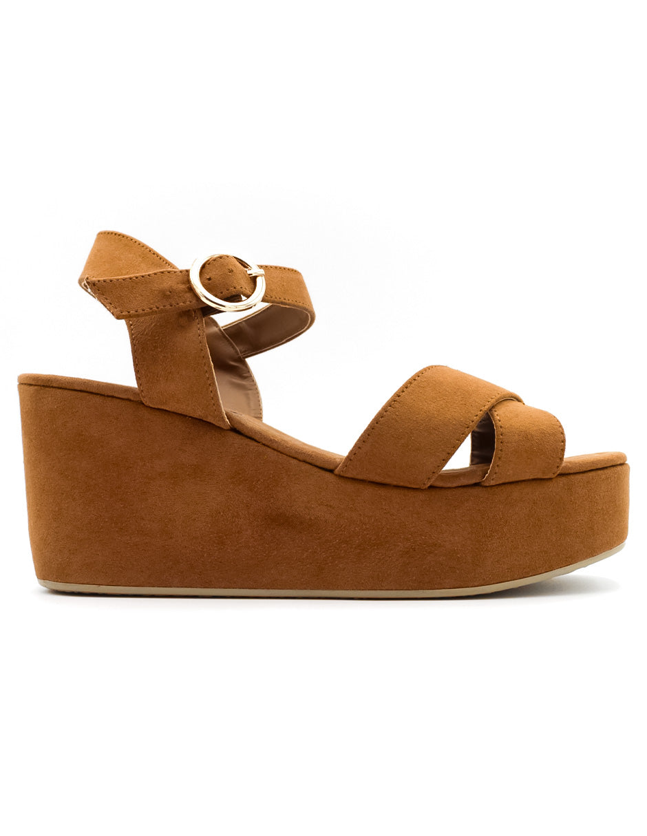 Sandalias con plataforma  en Gamuza sintética - Café