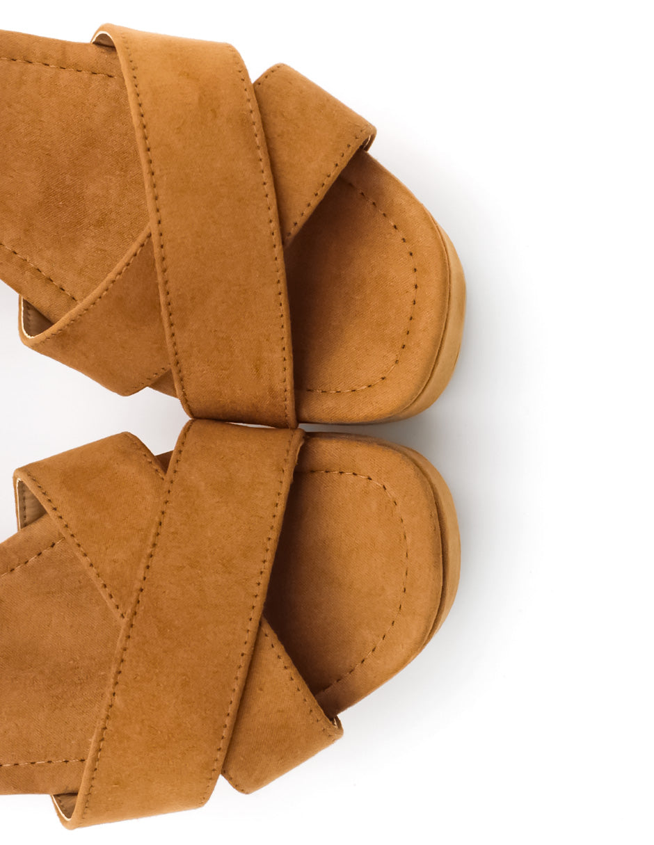 Sandalias con plataforma  en Gamuza sintética - Café