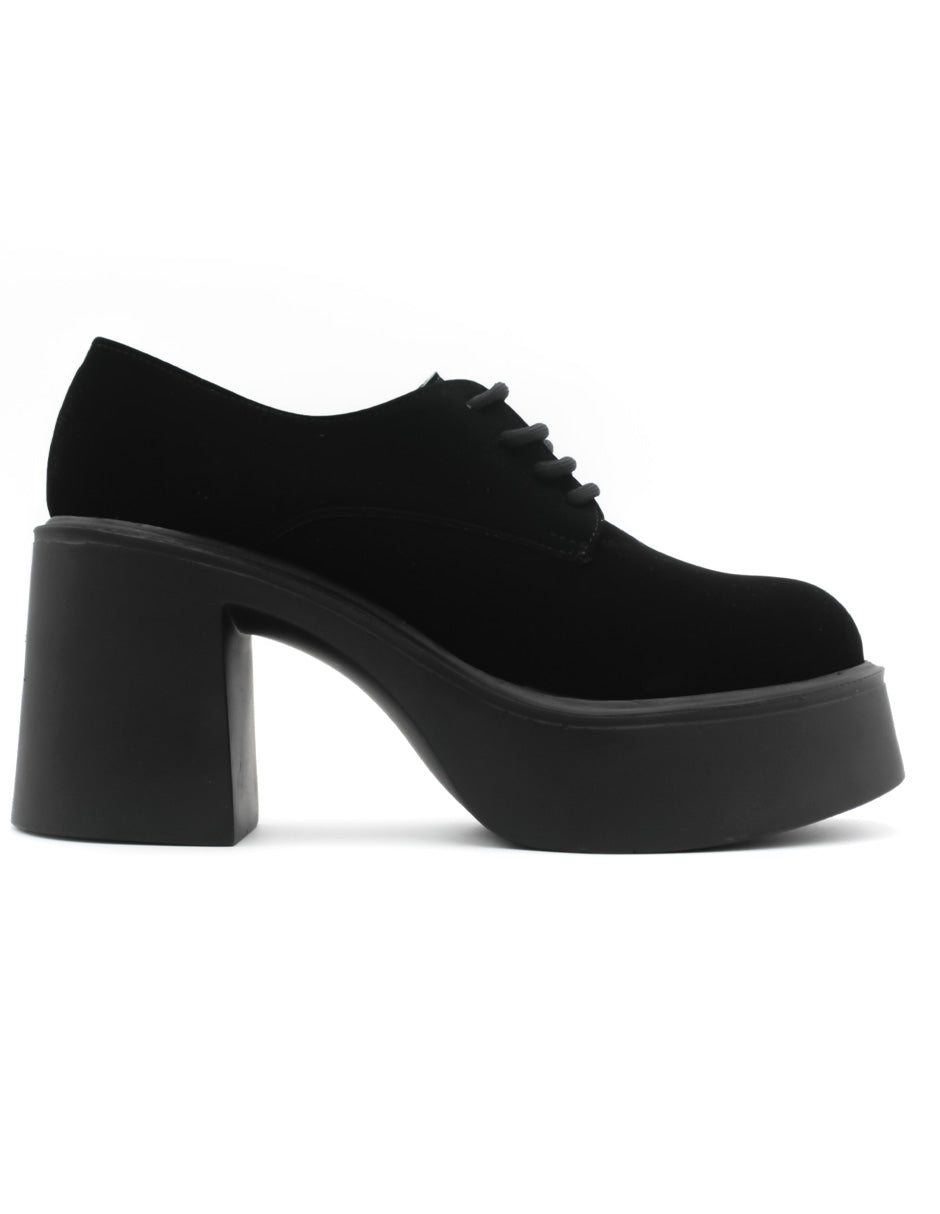 Botín con Tacón Annia en Gamuza sintética - Negro