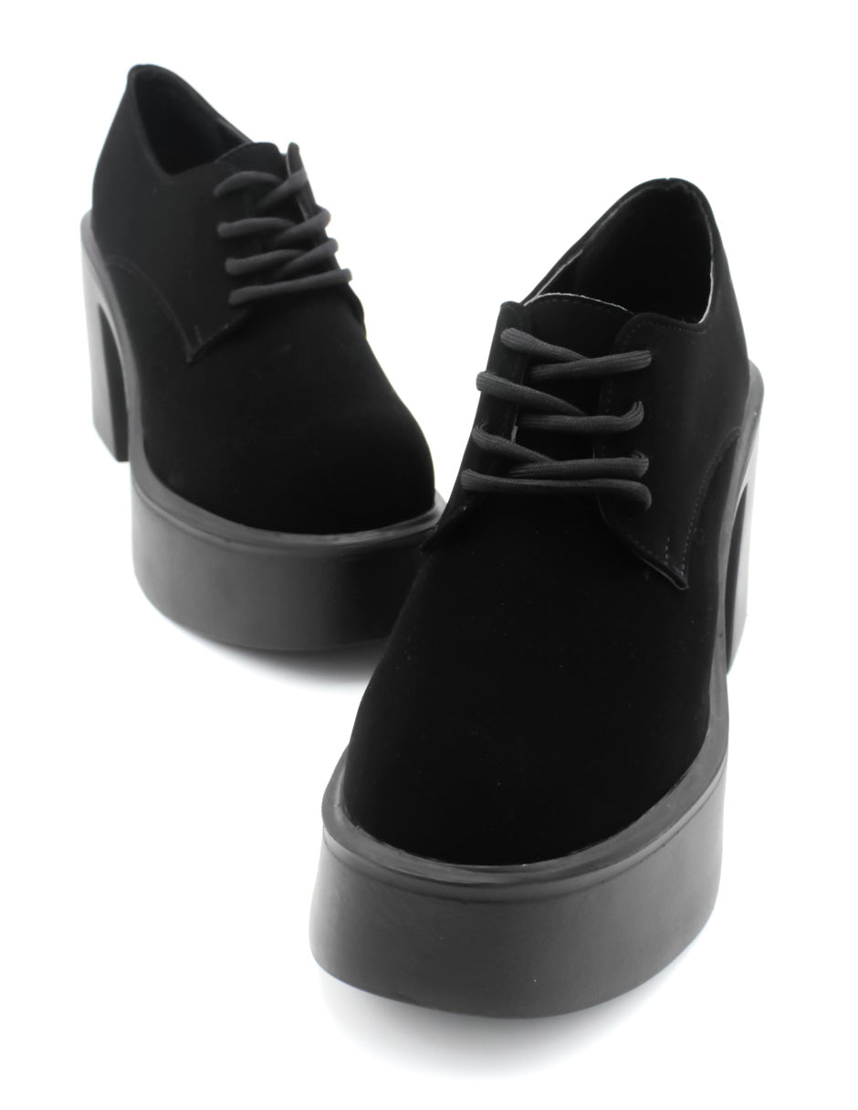 Botín con Tacón Annia en Gamuza sintética - Negro