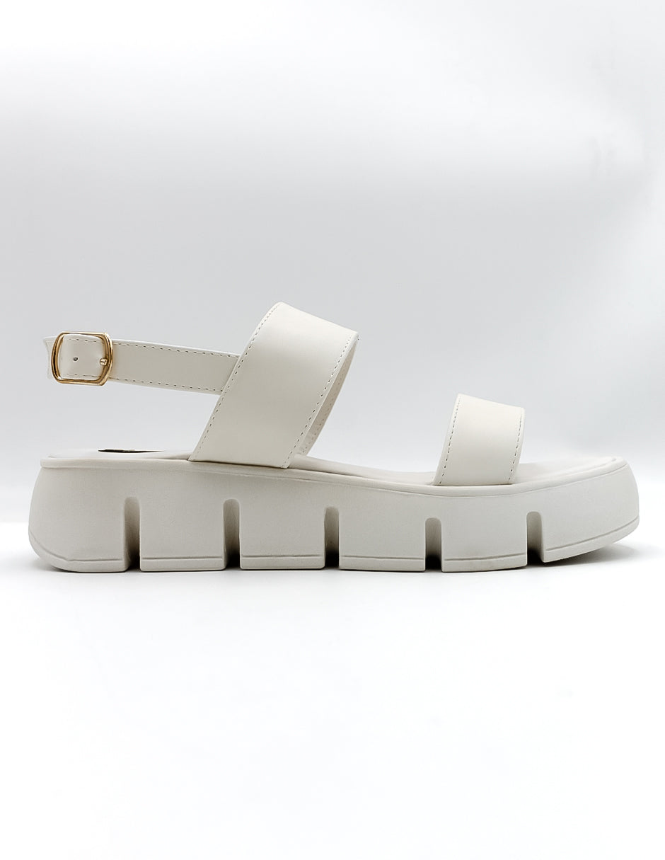 Sandalias con plataforma  en Piel vegana – Blanco