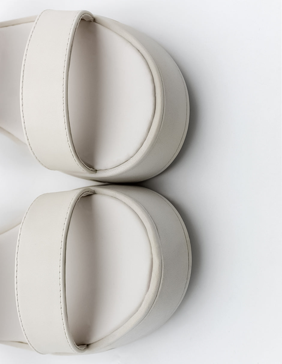 Sandalias con plataforma  en Piel vegana – Blanco