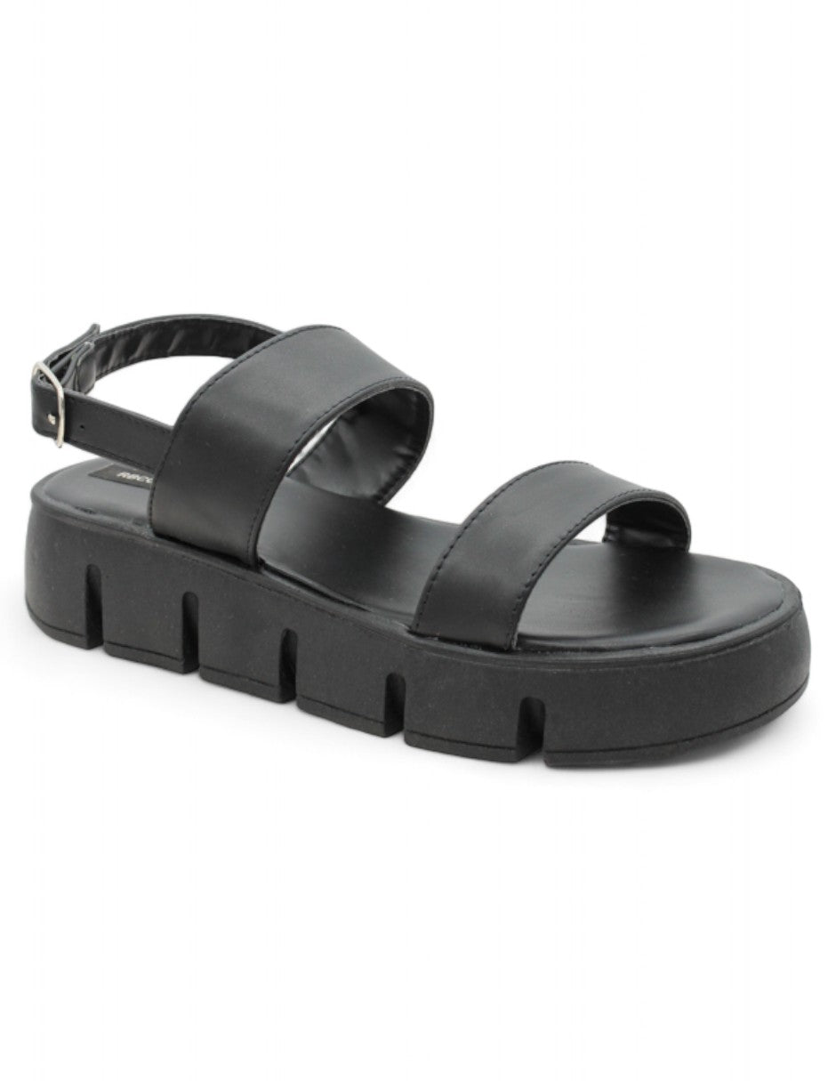 Sandalias con plataforma Exterior Piel vegana Color Negro Para Mujer De RBCOLLECTION