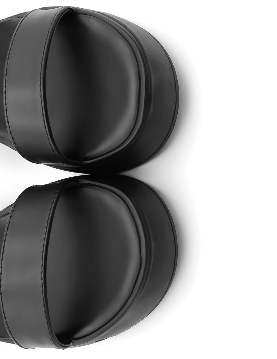 Sandalias con plataforma  en Piel vegana – Negro