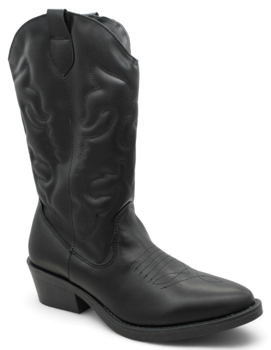 Botas tipo western Exterior Piel vegana Color Negro Para Mujer De RBCOLLECTION