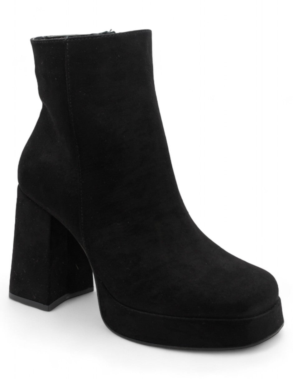 Botín con tacón Exterior Gamuza sintética Color Negro Para Mujer De RBCOLLECTION