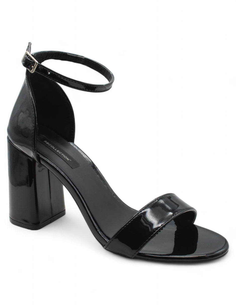 Sandalia con tacón Exterior Charol Color Negro Para Mujer De RBCOLLECTION