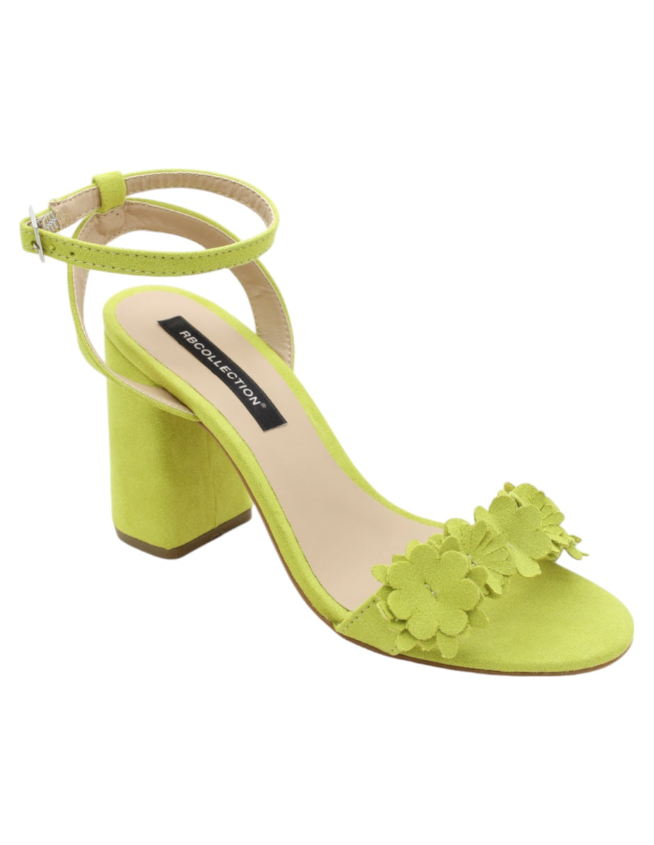 Sandalia con tacón Exterior Gamuza sintética Color Verde Para Mujer De RBCOLLECTION
