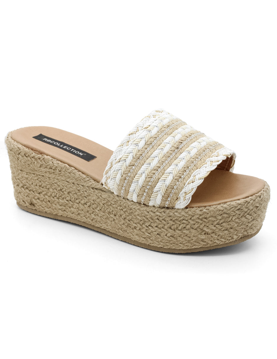 Sandalias con plataforma Exterior Textil Color Blanco Para Mujer De RBCOLLECTION